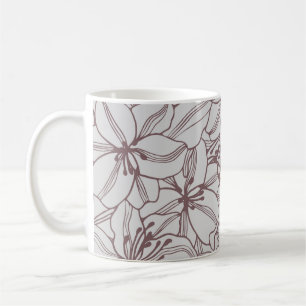 Naadloos patroon van lileugenbloemen . Handje d Koffiemok