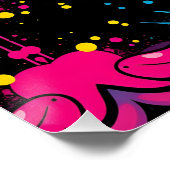 Naadloos patroon van neon psychedelische golven perfect poster (Hoek)
