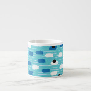 Naadloos patroon van penseelstreek, met de hand ge espresso kop