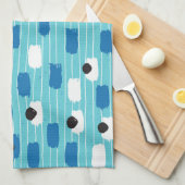 Naadloos patroon van penseelstreek, met de hand ge theedoek (Quarter Fold)