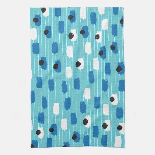 Naadloos patroon van penseelstreek, met de hand ge theedoek (Verticaal)