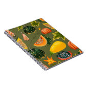 Naadloos patroon van pompoenen en bladeren op een notitieboek (Rechterzijde)