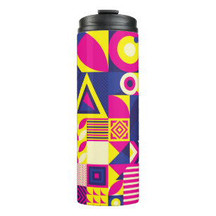 Naadloos patroon van Pop en kleurrijk Abstract geo Thermosbeker