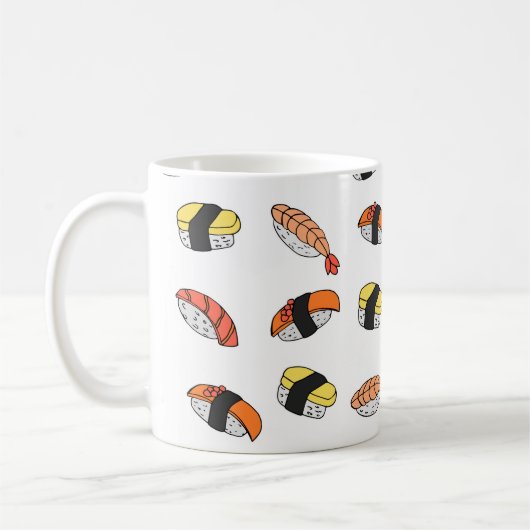 naadloos patroon van Sushi Koffiemok (Links)