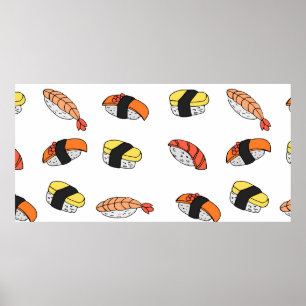 naadloos patroon van Sushi Poster