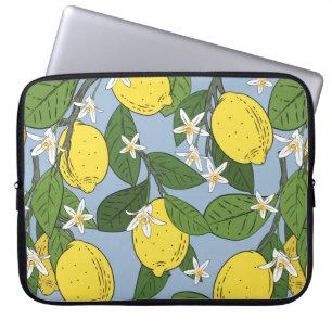 Naadloos patroon van takken met citroenen, groen l laptop sleeve
