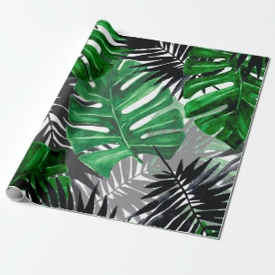 naadloos patroon van tropische bladeren en element cadeaupapier