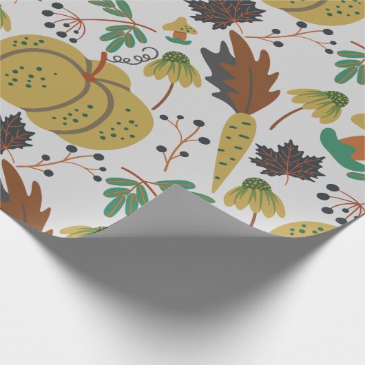 Naadloos patroon van tropische pompoenen en wortel cadeaupapier (Hoek)