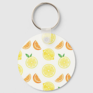 Naadloos patroon van verse citrusplakken sleutelhanger