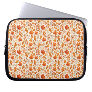Naadloos patroon van warme herfstbladeren laptop sleeve
