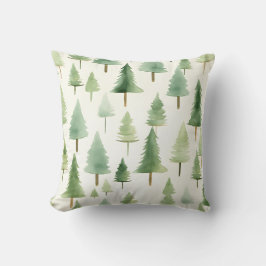 Naadloos patroon van watergekleurd dennenbos kussen