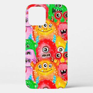 Naadloos patroon van waterverf geschilderd grappig iPhone 12 hoesje