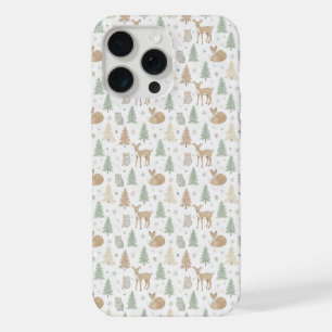 Naadloos patroon van winterbosdieren iPhone 15 pro max hoesje