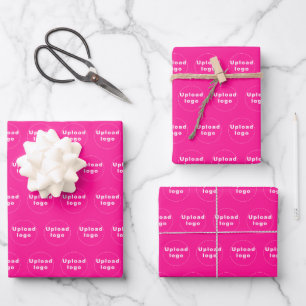 Naadloos patroon van zakelijke Logo op roze Inpakpapier Vel