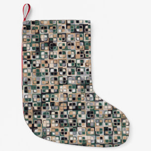 Naadloos patroon. Vierkantjes die een kleurrijk be Kleine Kerstsok