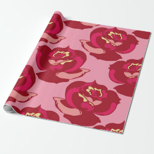 Naadloos patroongoud met vuurwapens rozen mooi cadeaupapier