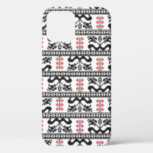 Naadloos patroonontwerp geïnspireerd door Roemeens iPhone 12 Hoesje