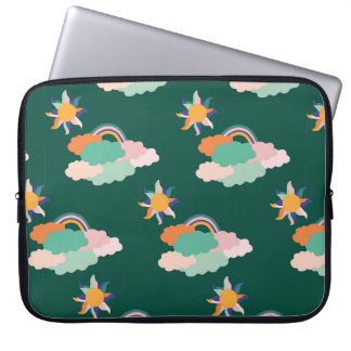 Naadloos patroonontwerp met kleurrijke wolken en r laptop sleeve
