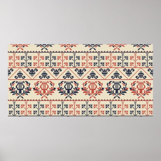 Naadloos patroonontwerp met traditionele Palestijn Poster (Voorkant)