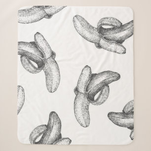 Naadloos patroonontwerp of achtergrond met banaan. sherpa deken