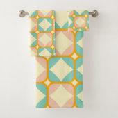 Naadloos retro patroon met afgeronde vierkanten bad handdoek (Insitu)