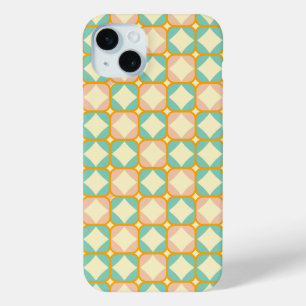 Naadloos retro patroon met afgeronde vierkanten iPhone 15 mini hoesje
