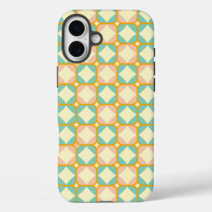 Naadloos retro patroon met afgeronde vierkanten iPhone 16 plus hoesje