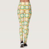 Naadloos retro patroon met afgeronde vierkanten leggings (Achterkant)
