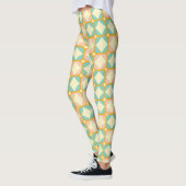 Naadloos retro patroon met afgeronde vierkanten leggings (Links)