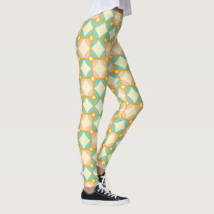 Naadloos retro patroon met afgeronde vierkanten leggings