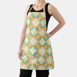 Naadloos retro patroon met afgeronde vierkanten schort