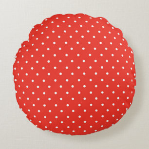 Naadloos rood achtergrond polka stippatroon rond kussen