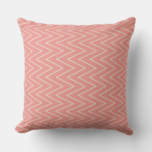 Naadloos Roze en Wit Zigzag Patroon Kussen