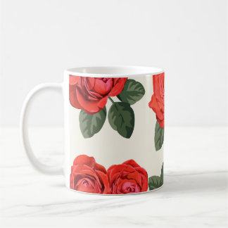 Naadloos rozen patroon, bloemontwerp. koffiemok