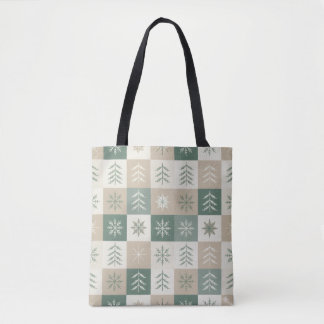 Naadloos Scandinavisch kerstboom patroon Draagtas