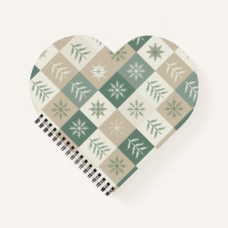 Naadloos Scandinavisch kerstboom patroon Notitieboek