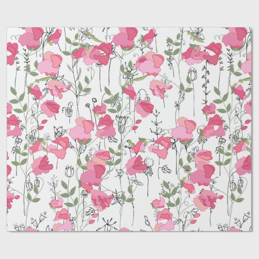 Naadloos seizoenspatroon met zoete erwt. eindeloos cadeaupapier (Vlak)