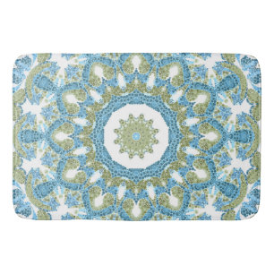 Naadloos sier blauwgroen wit decor decorat badmat