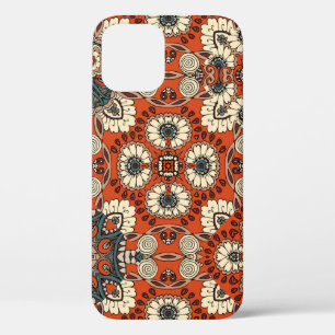 Naadloos sierpatroon met florale en paisle iPhone 12 hoesje