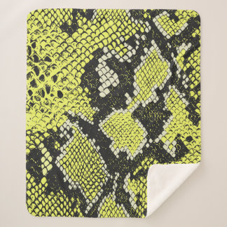 Naadloos slangendierhuidpatroon. Snakes Sherpa Deken