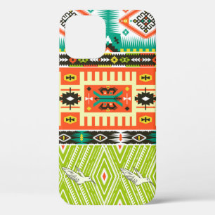 Naadloos stammenpatroon met geometrische elementen iPhone 12 hoesje