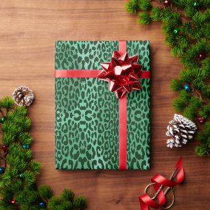 Naadloos Symmetrisch Luipaard Dier Patroon Cadeaupapier