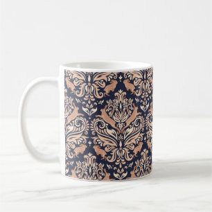 Naadloos symmetrisch patroon in de stijl Damask.  Koffiemok