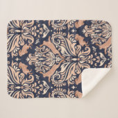 Naadloos symmetrisch patroon in de stijl Damask. Sherpa Deken (Voorkant (horizontaal))