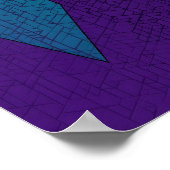 Naadloos teal en magenta geometrisch patroon poster (Hoek)