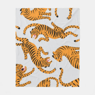 Naadloos tijgerpatroon, wildlife thema. fleece deken