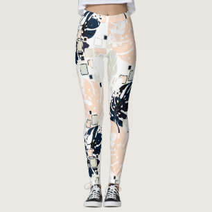 Naadloos tropisch oerwoud laat monstera palm-monst leggings