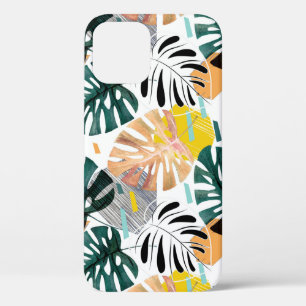 Naadloos tropisch patroon. Groene bladeren van een iPhone 12 Hoesje