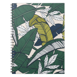 Naadloos tropisch patroon met bananenbladeren. Han Notitieboek