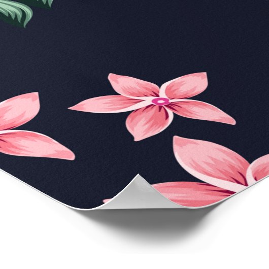 naadloos tropisch patroon met duw- en naaldbladere poster (Hoek)